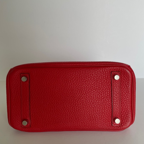Birkin 25 Red Square Stamp P Togo - Picture 5 of 10